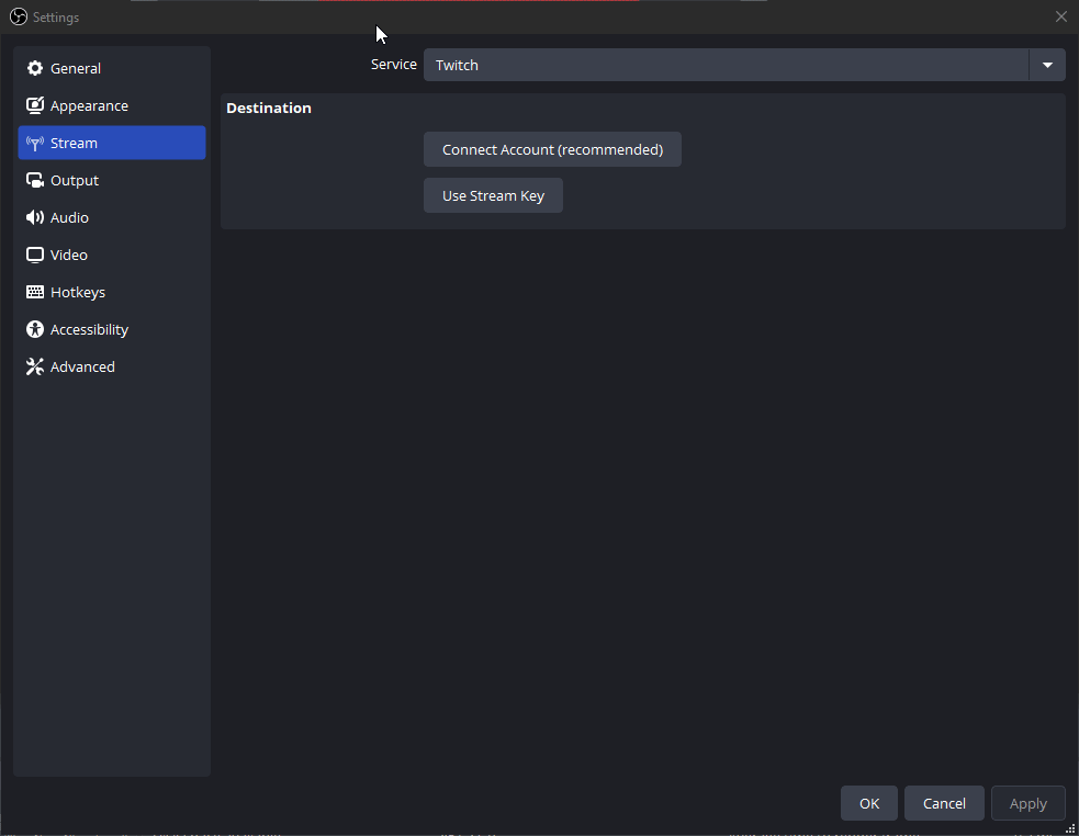 Select IRLToolkit service and paste stream key